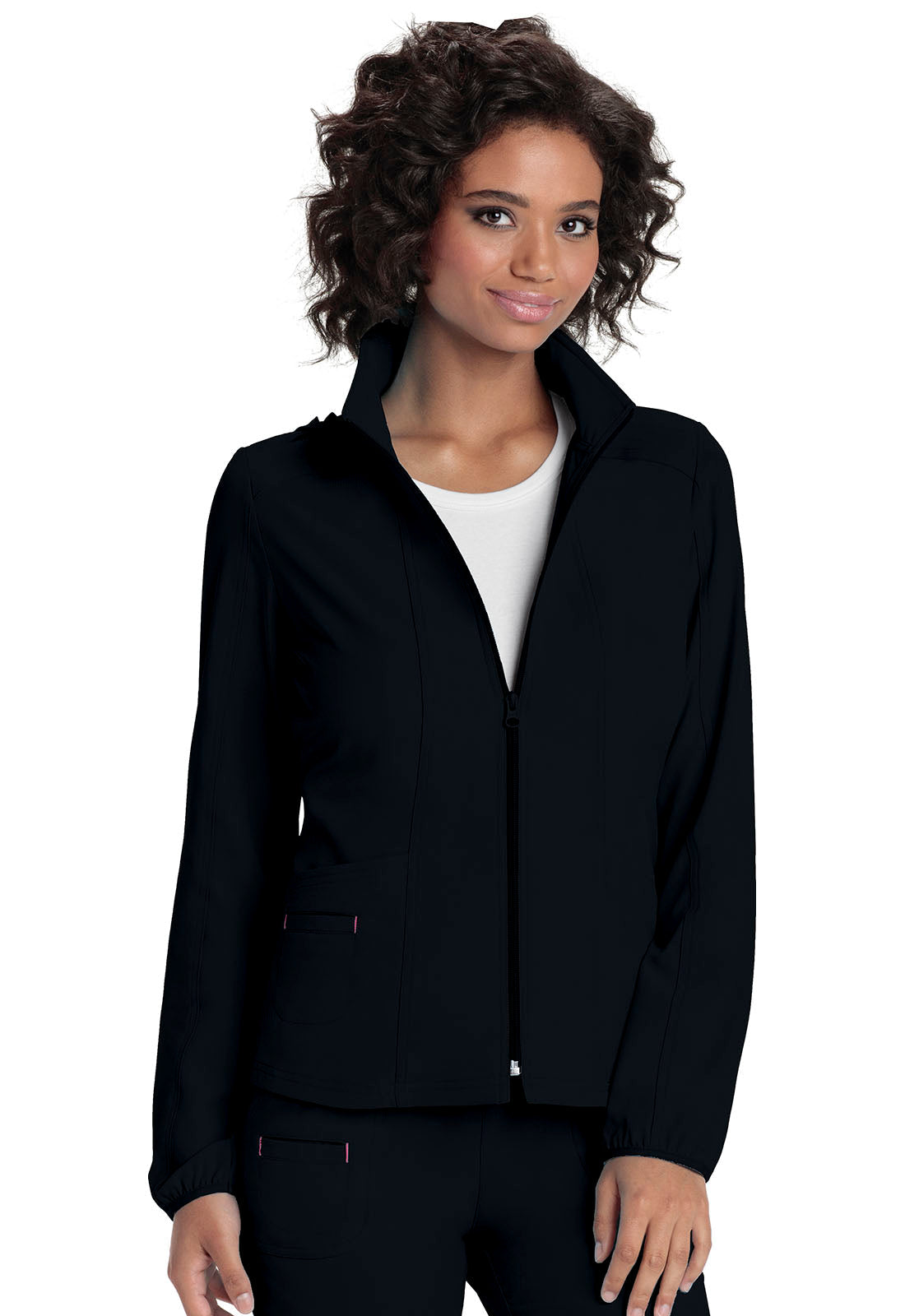 Women's Zip Front Warm-Up Jacket - Black