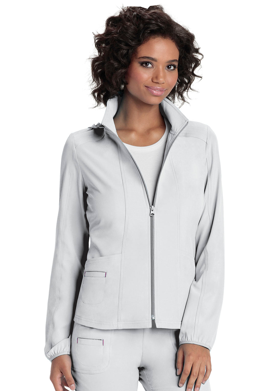 Women's Zip Front Warm-Up Jacket - White