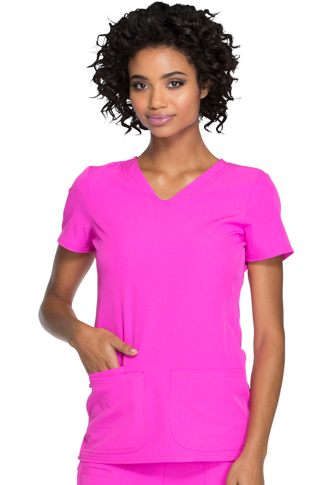 Women's Shaped V-Neck Top - Glam Fuschia