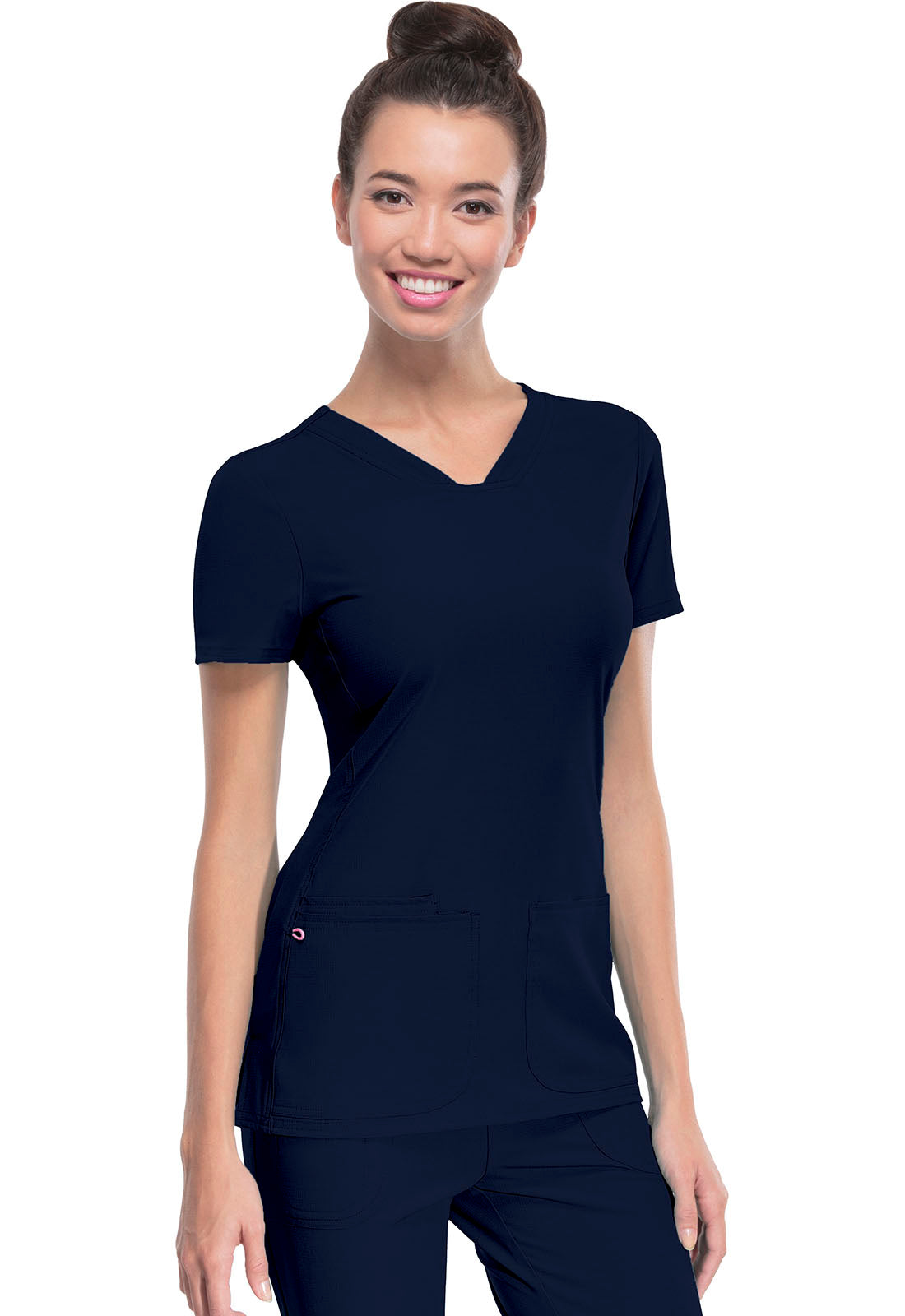 Women's Shaped V-Neck Top - Navy