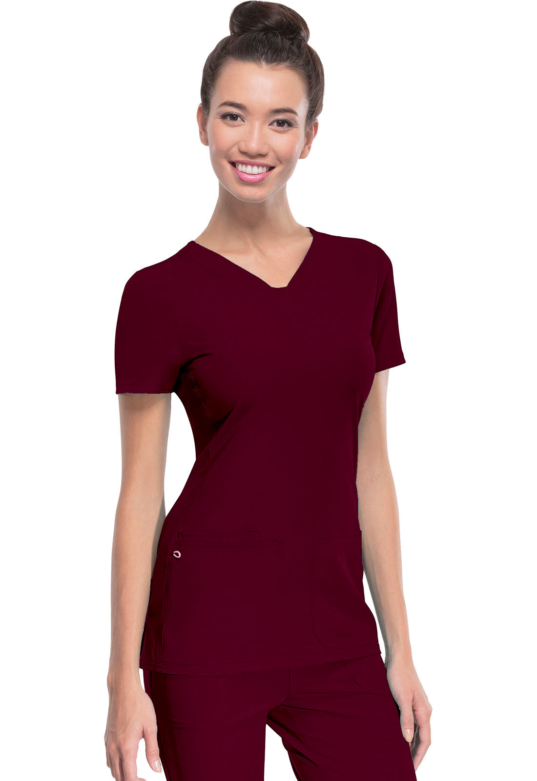 Women's Shaped V-Neck Top - Wine