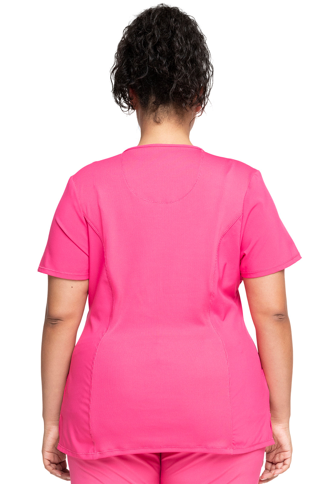 Women's Round Neck Top - Carmine Pink