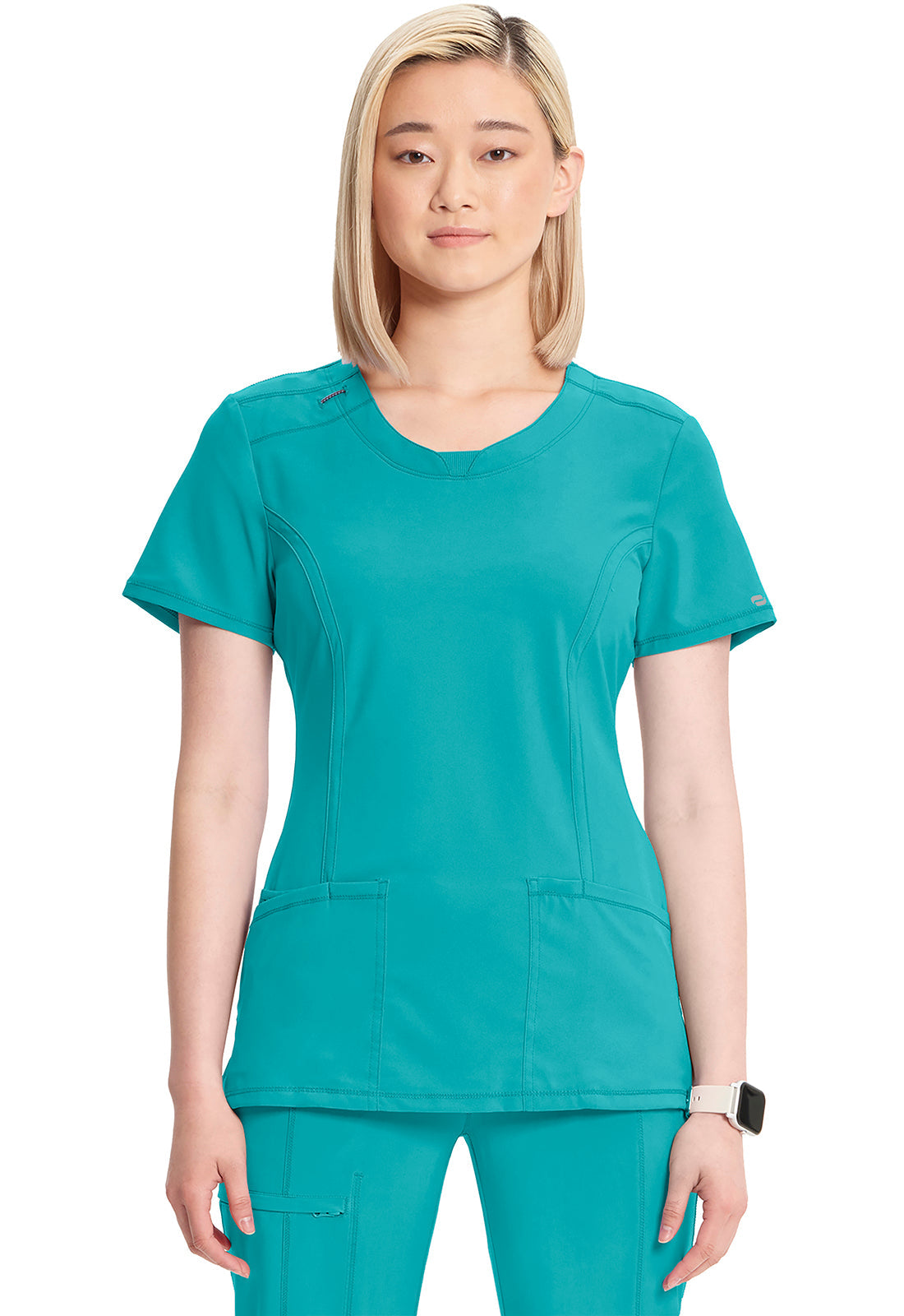 Women's Round Neck Top - Teal Blue
