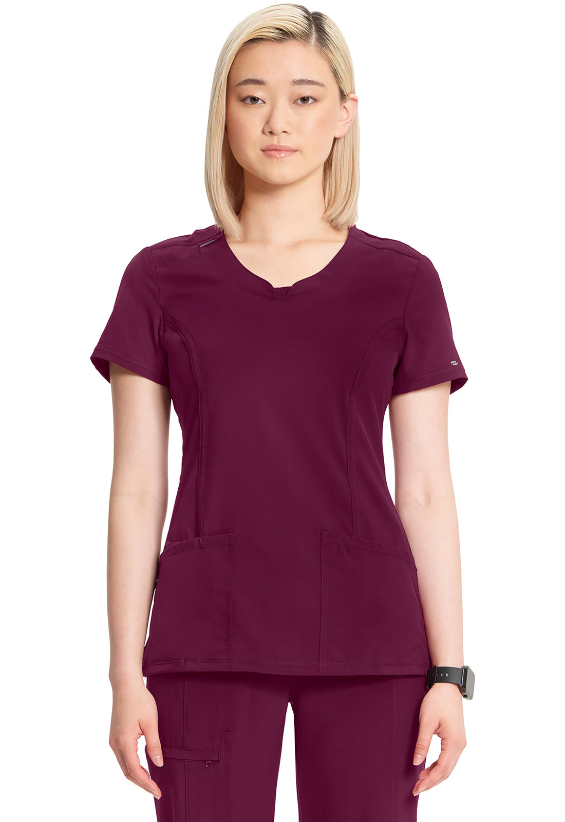Women's Round Neck Top - Wine
