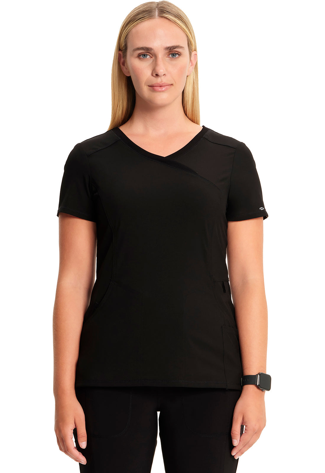 Women's Mock Wrap Top - Black