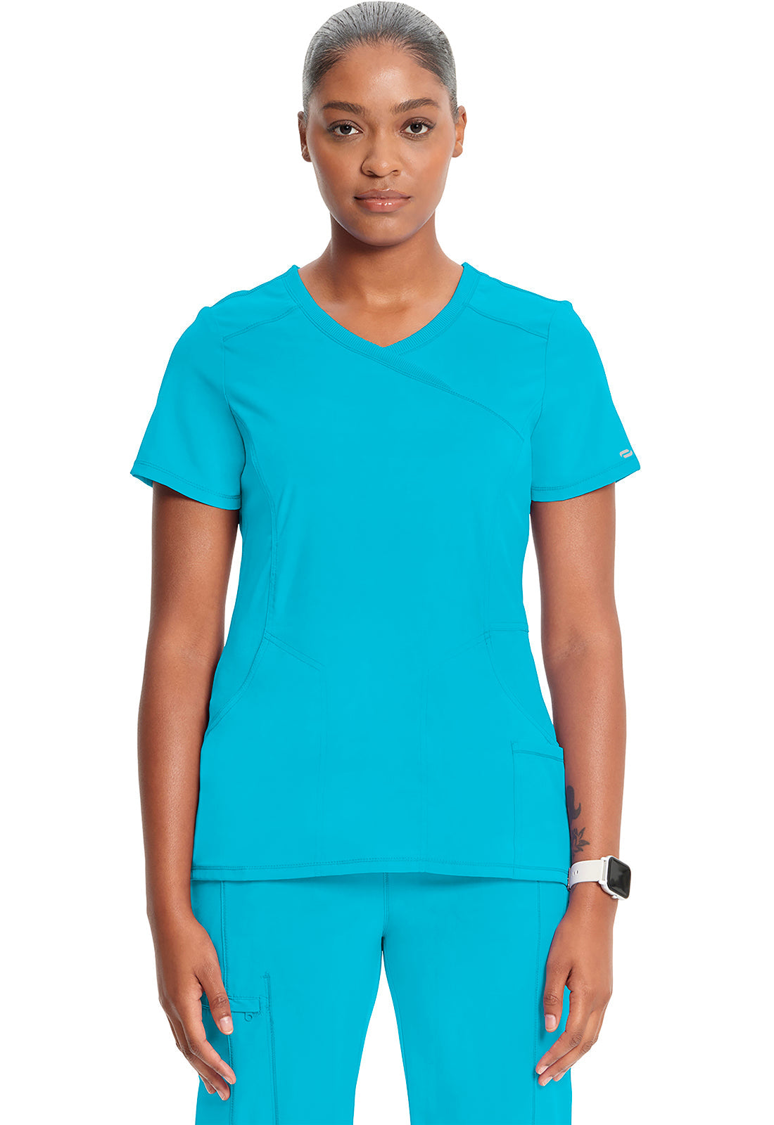 Women's Mock Wrap Top - Turquoise