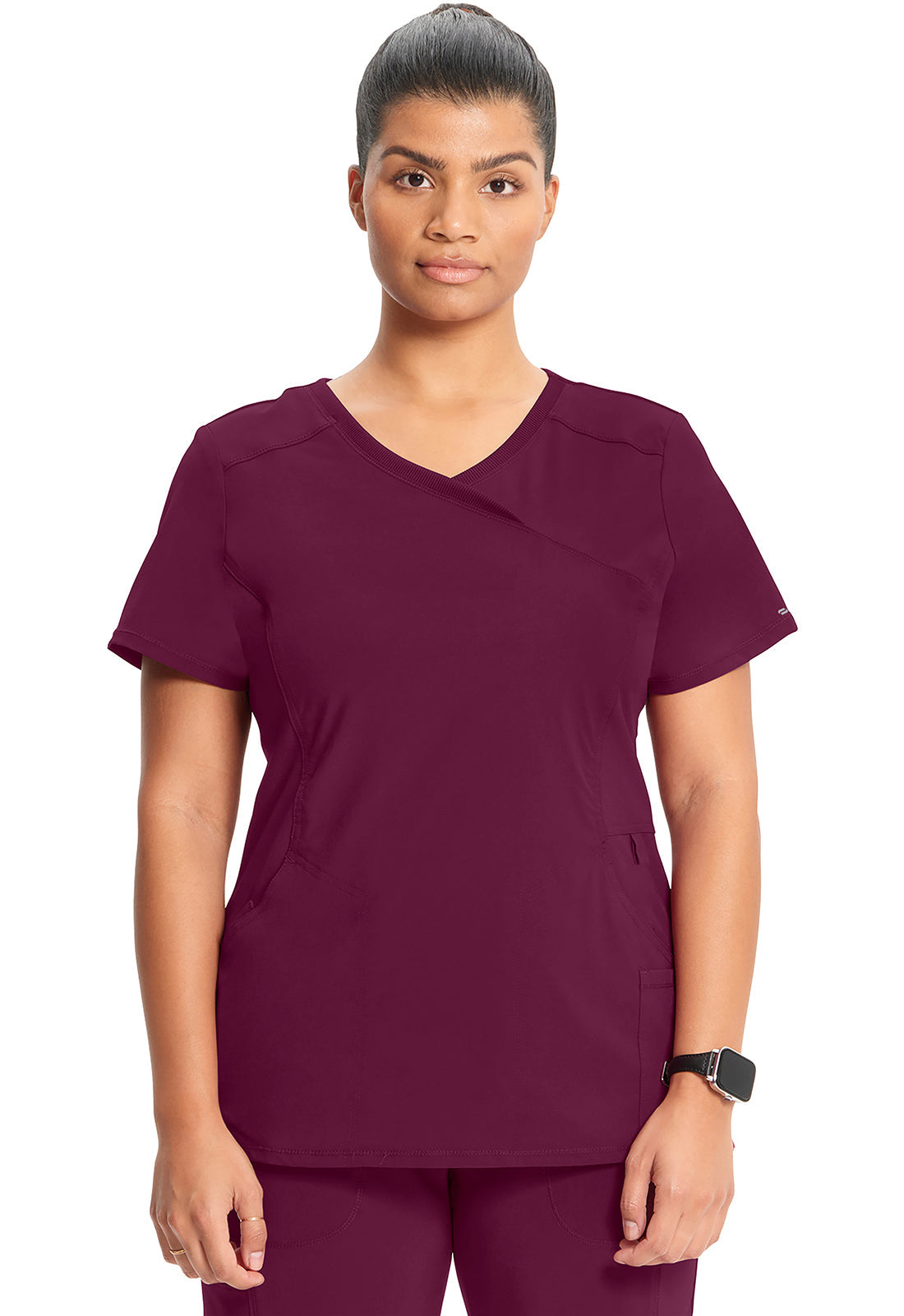 Women's Mock Wrap Top - Wine