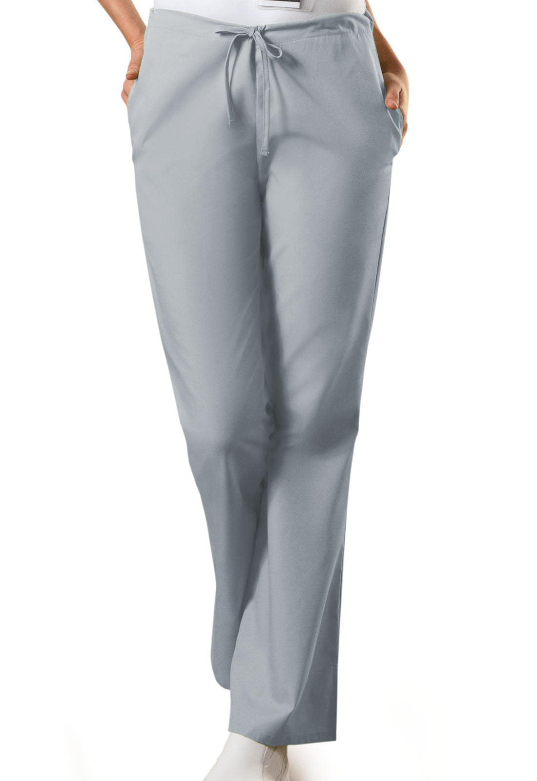 Women's Natural Rise Flare Leg Drawstring Pant - Grey