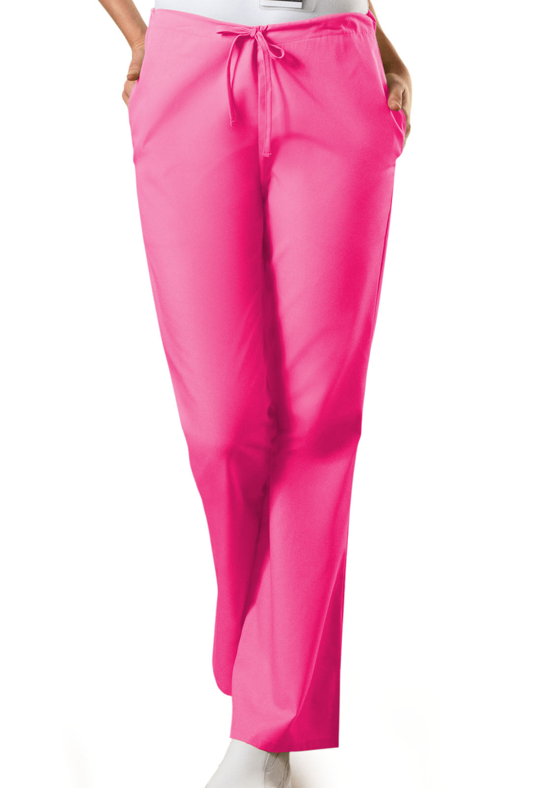Women's Natural Rise Flare Leg Drawstring Pant - Shocking Pink