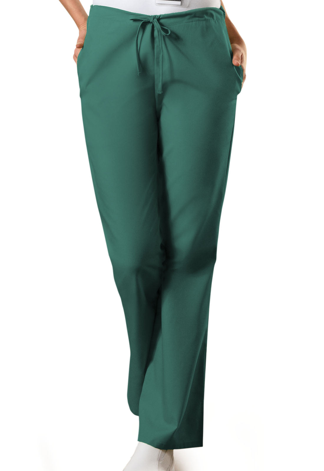 Women's Natural Rise Flare Leg Drawstring Pant - Hunter Green