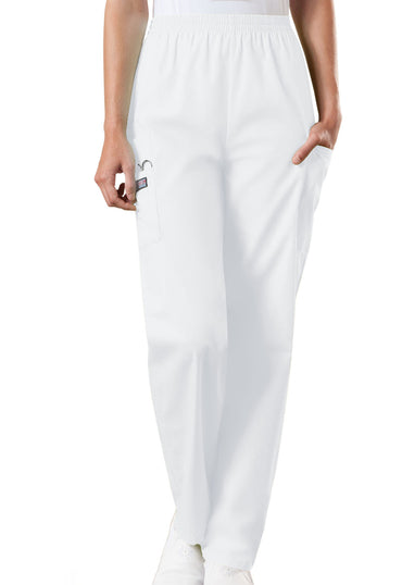 Women's Natural Rise Tapered Pull-On Cargo Pant - White