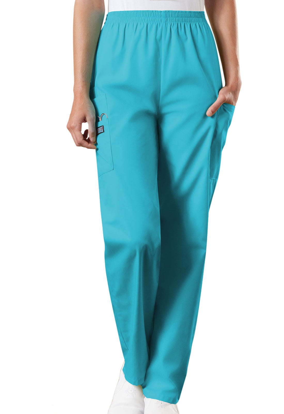 Women's Natural Rise Tapered Pull-On Cargo Pant - Turquoise