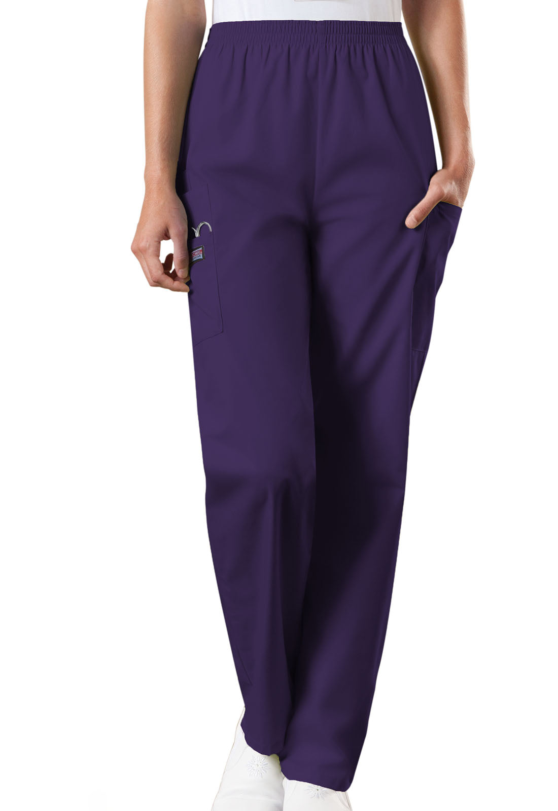 Women's Natural Rise Tapered Pull-On Cargo Pant - Eggplant