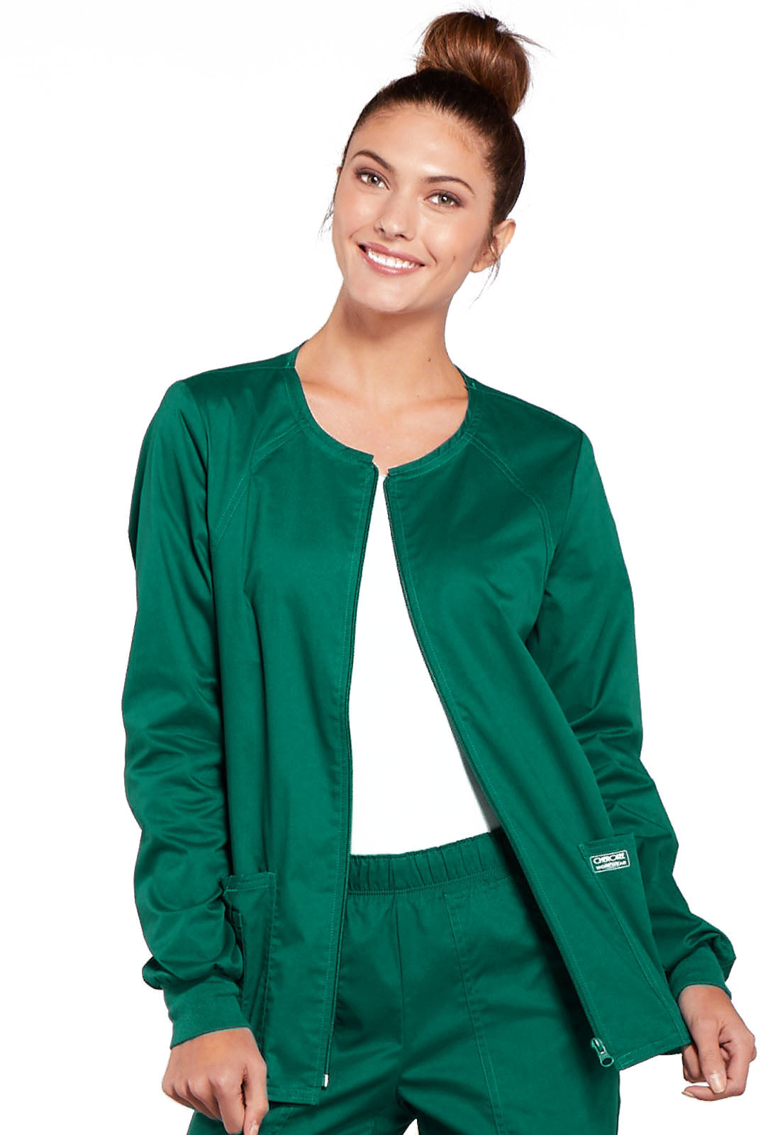 Women's Zip Front Jacket - Hunter Green