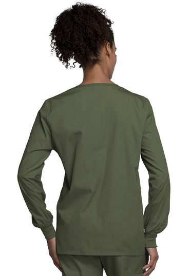 Women's Snap Front Warm-Up Jacket - Olive