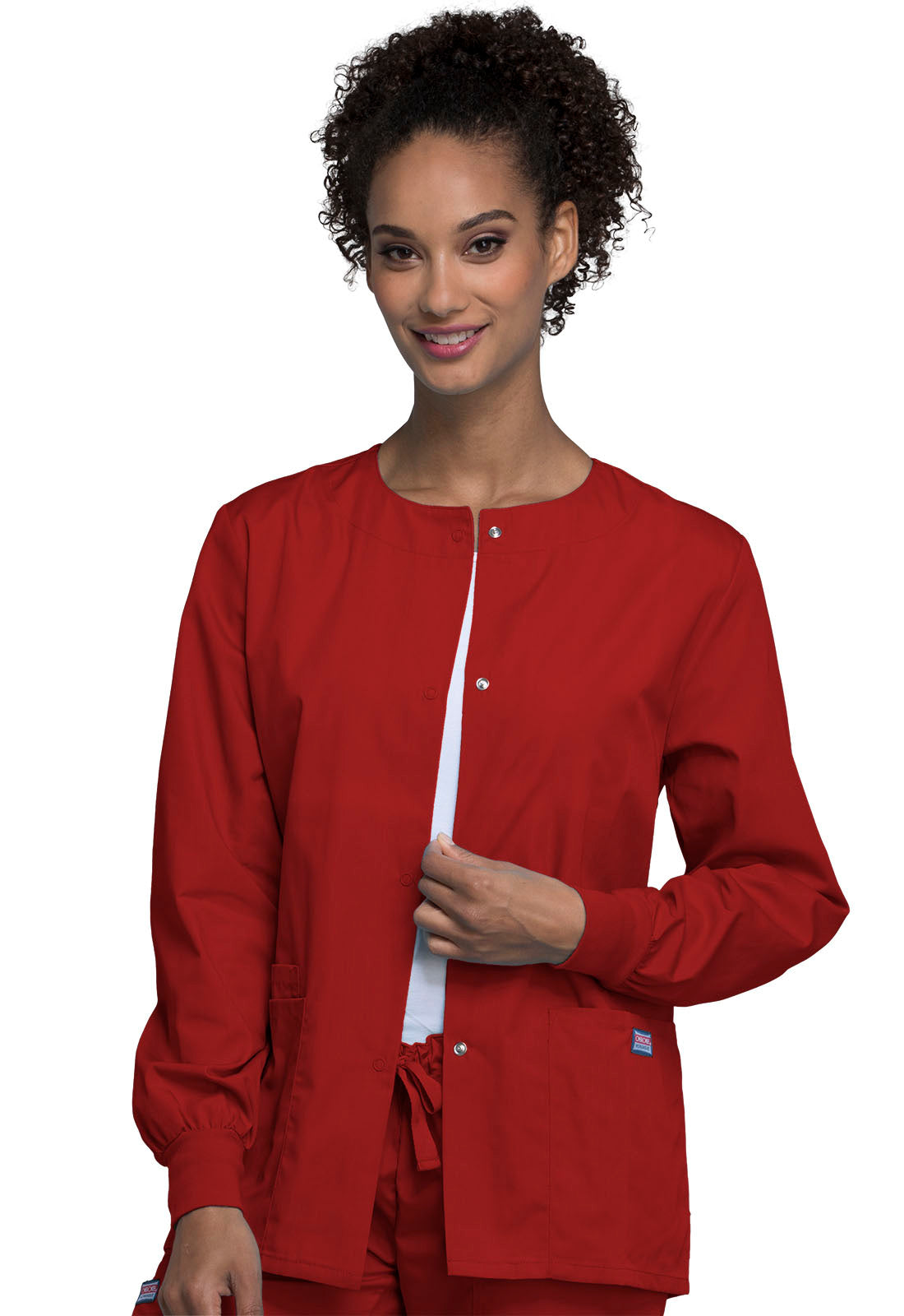 Women's Snap Front Warm-Up Jacket - Red