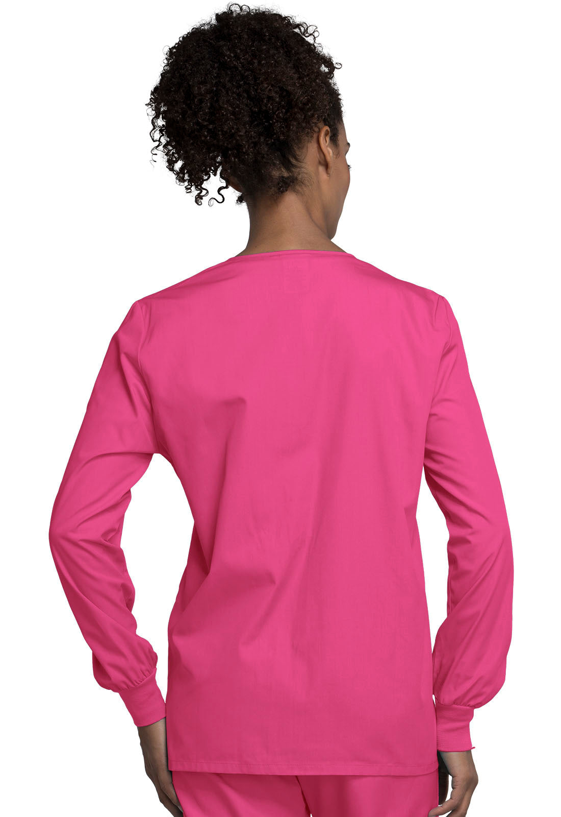 Women's Snap Front Warm-Up Jacket - Shocking Pink