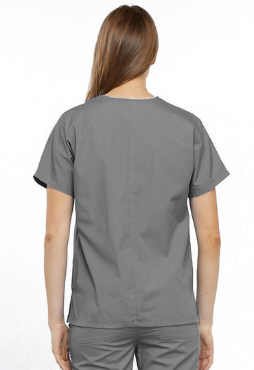 Women's V-Neck Top - Grey