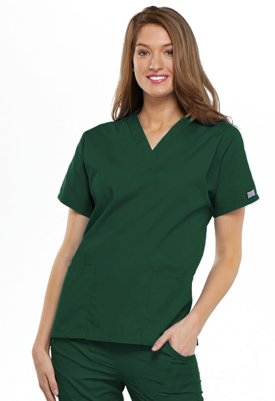 Women's V-Neck Top - Hunter Green