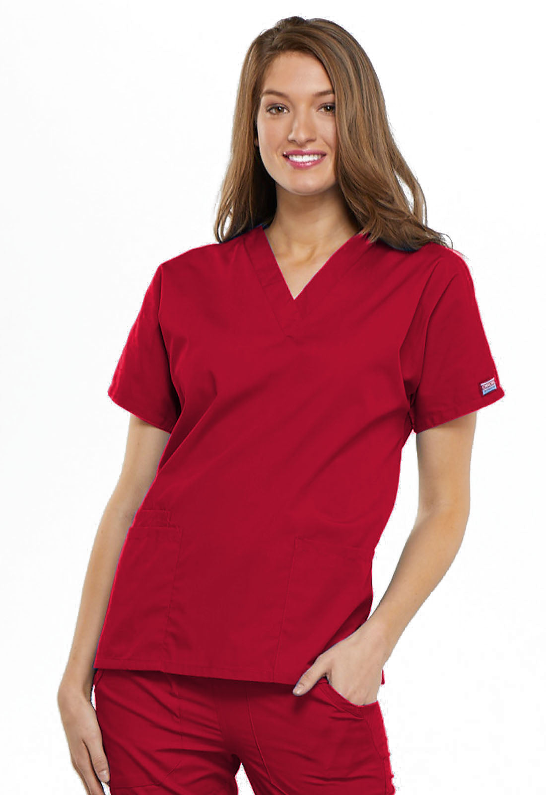 Women's V-Neck Top - Red