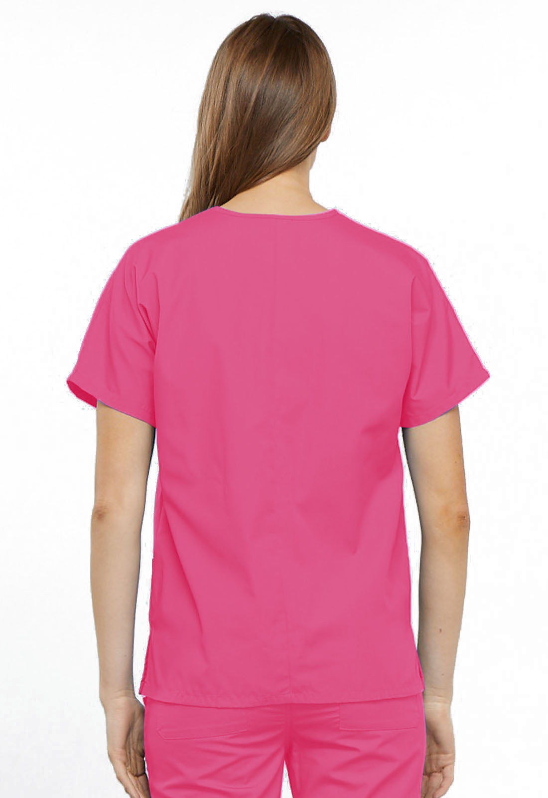 Women's V-Neck Top - Shocking Pink