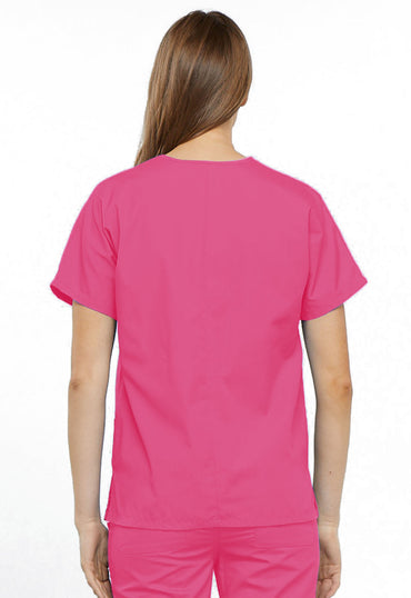 Women's V-Neck Top - Shocking Pink