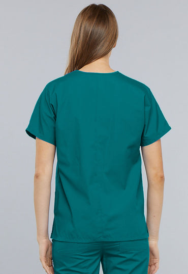 Women's V-Neck Top - Teal Blue