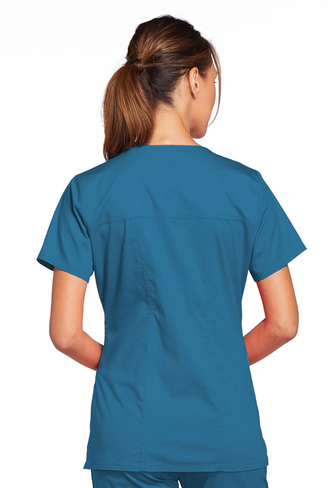 Women's V-Neck Top - Caribbean Blue