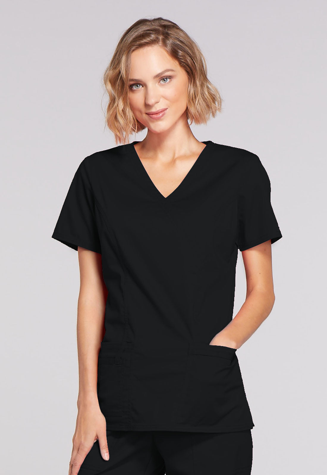 Women's Mock Wrap Top - Black