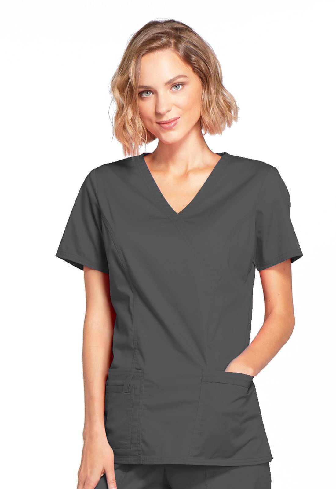 Women's Mock Wrap Top - Pewter