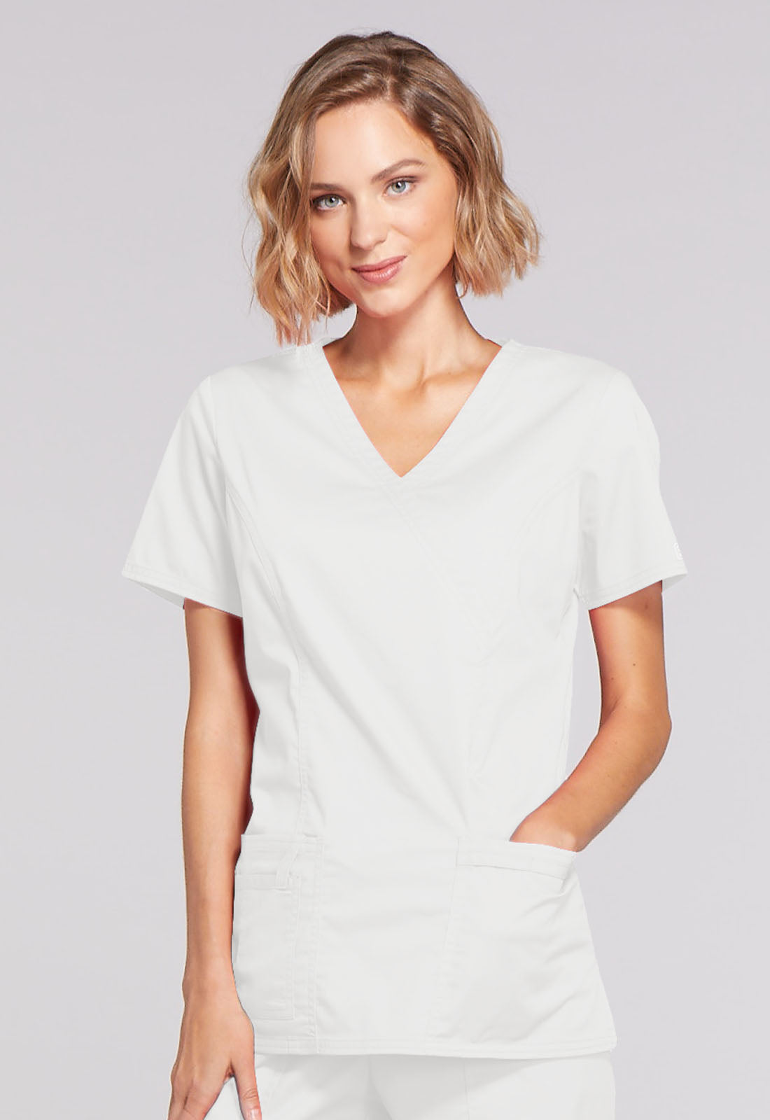 Women's Mock Wrap Top - White