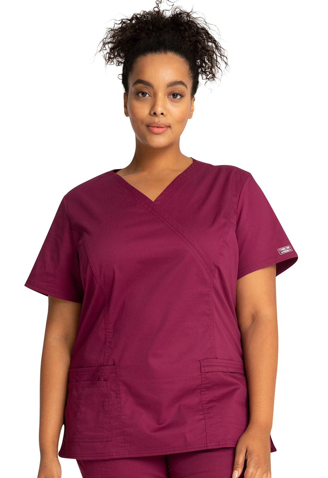 Women's Mock Wrap Top - Wine