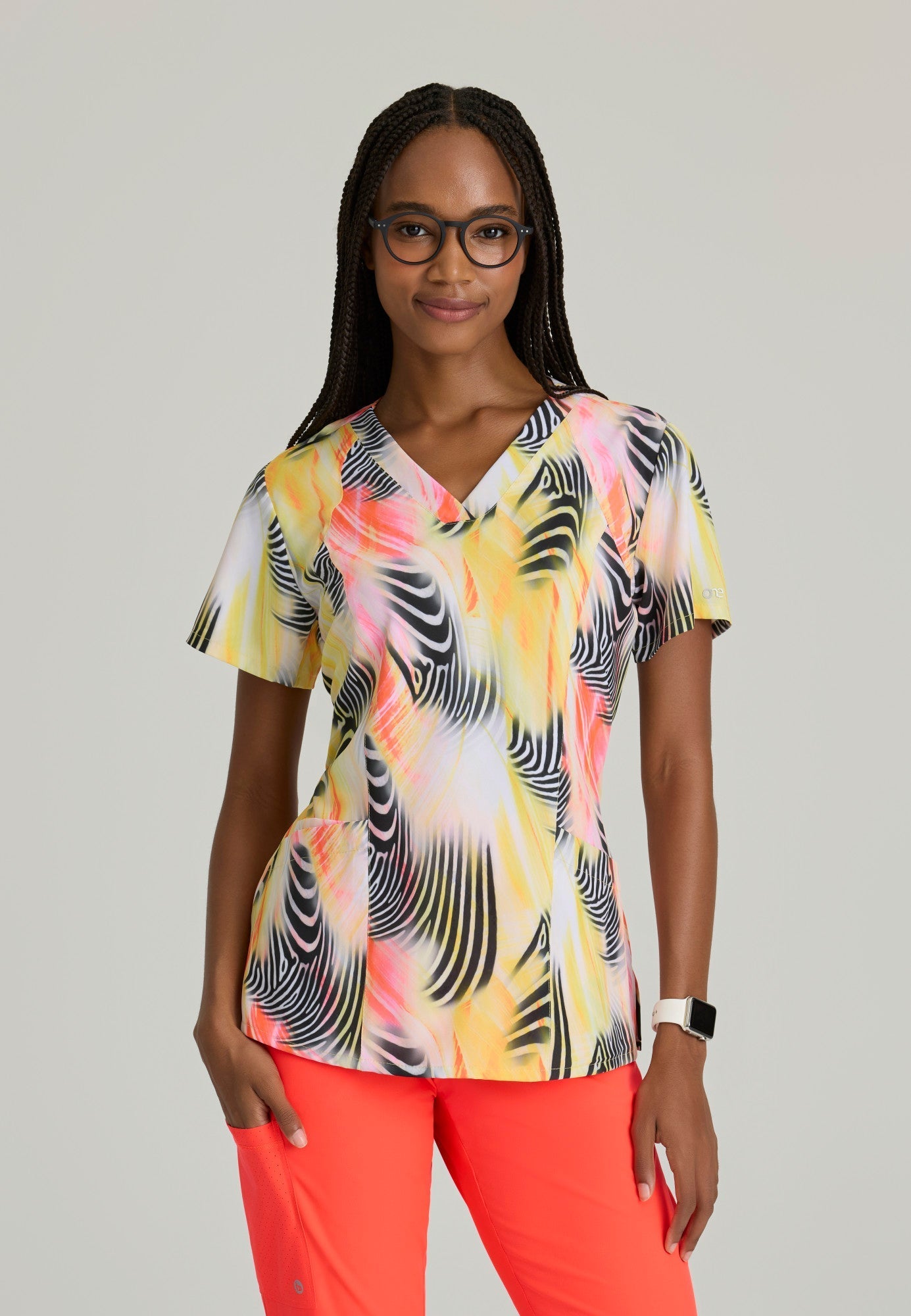 Thrive Print Top - Zebra Brilliance - Grey's Anatomy Scrubs