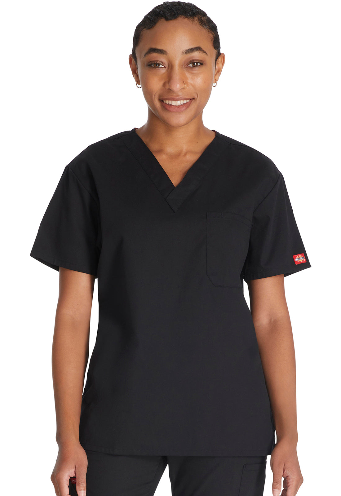Unisex Unisex Tuckable V-Neck Top - Black