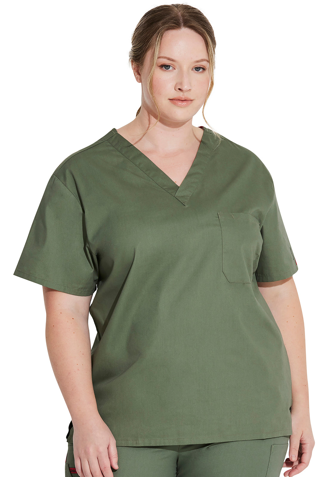 Unisex Unisex Tuckable V-Neck Top - Olive