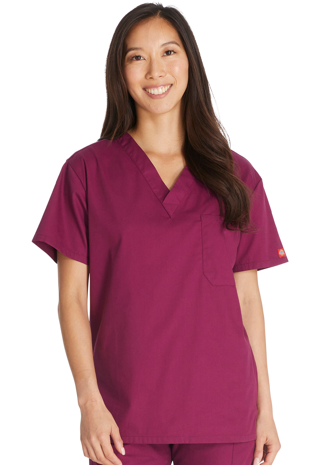 Unisex Unisex Tuckable V-Neck Top - Wine