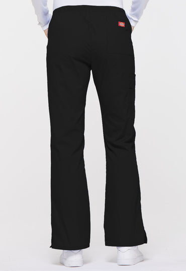 Women's Mid Rise Drawstring Cargo Pant - Black