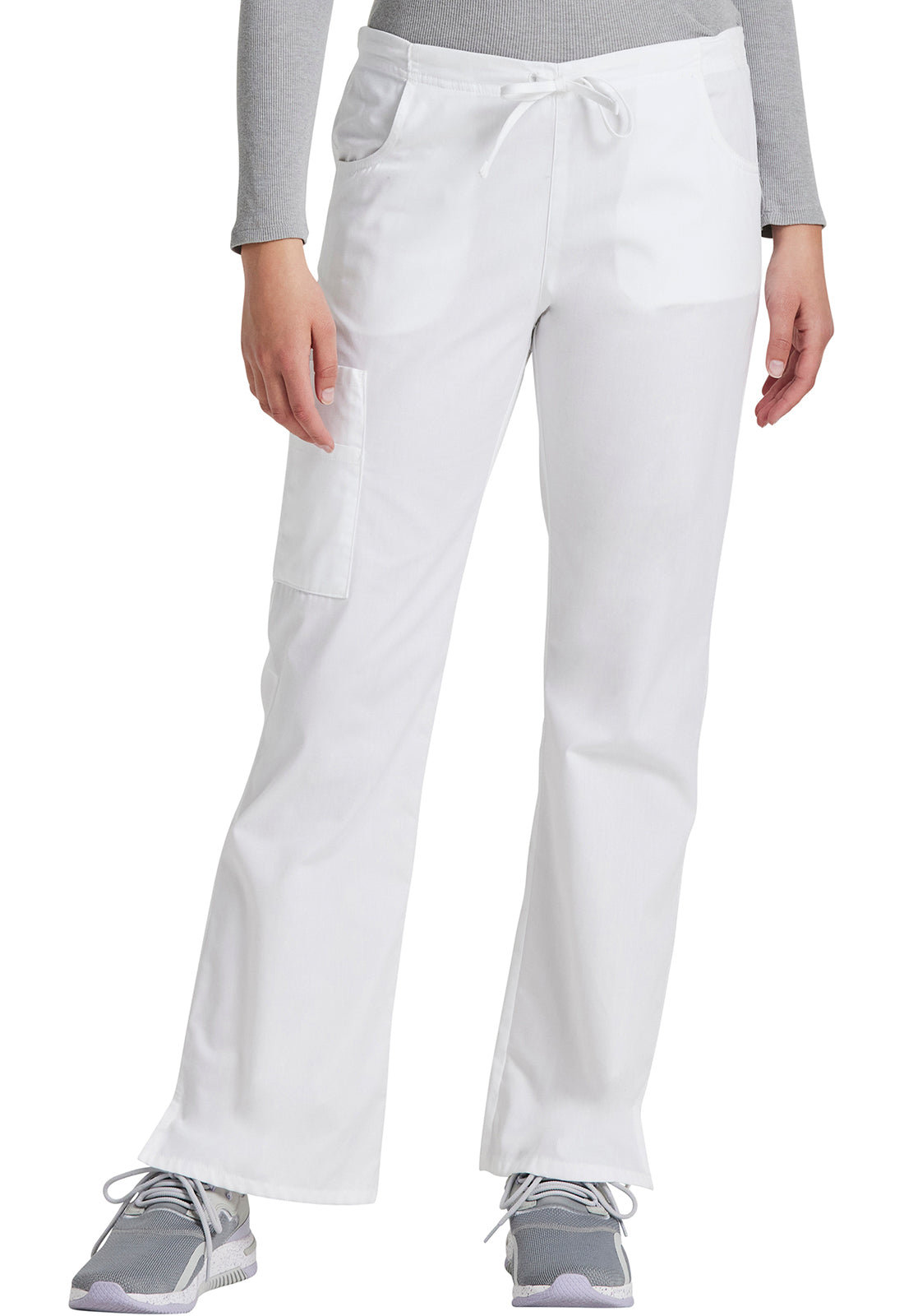 Women's Mid Rise Drawstring Cargo Pant - White