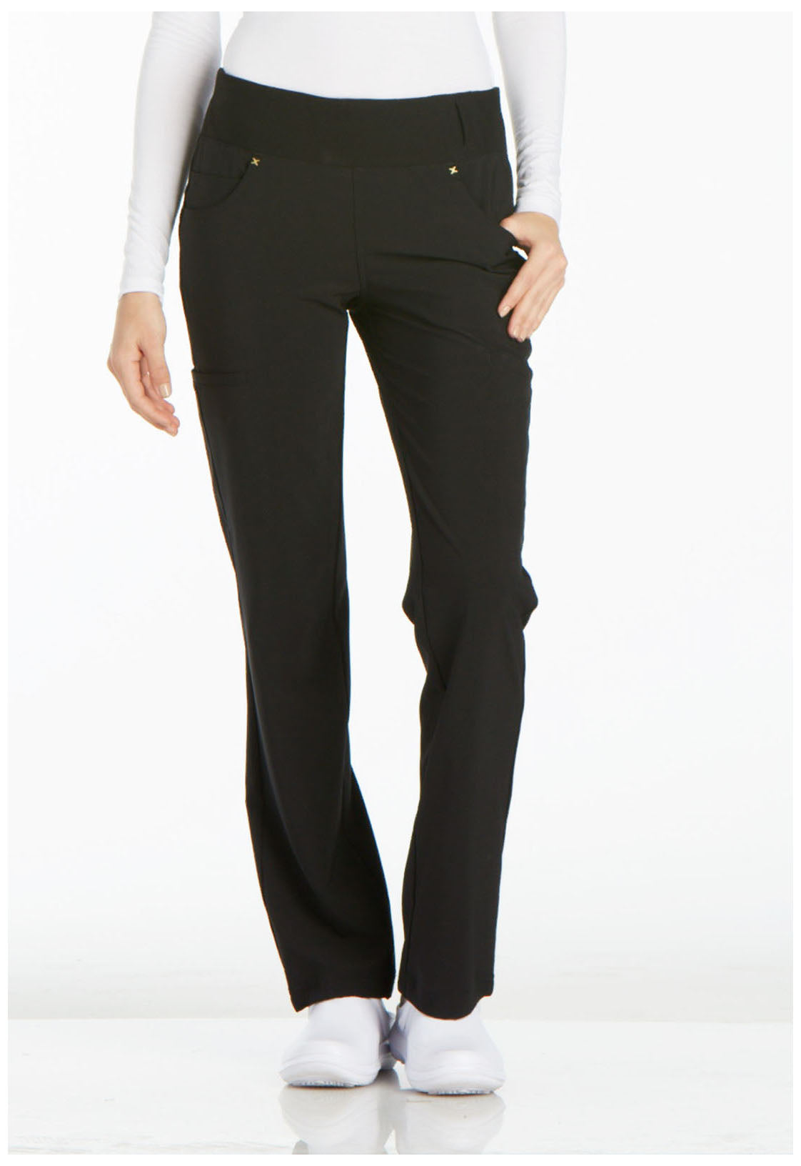 Women's Mid Rise Straight Leg Pull-on Pant - Black