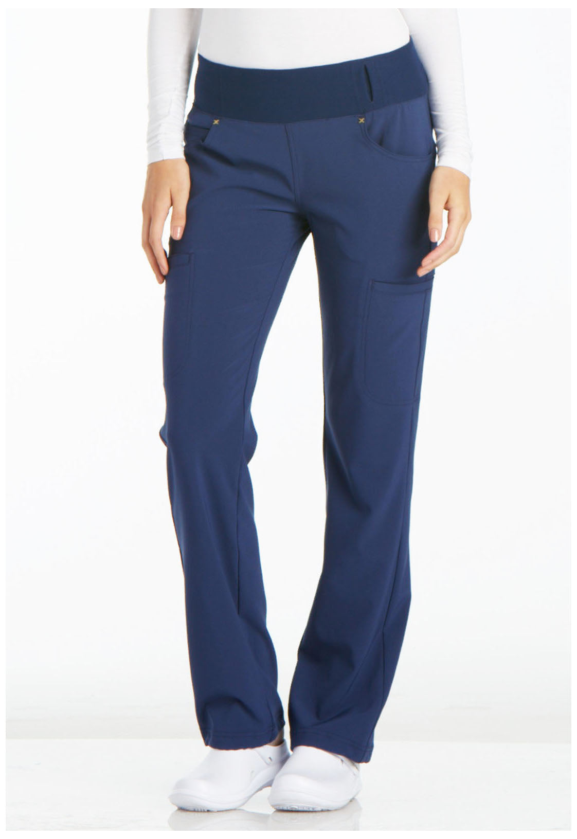 Women's Mid Rise Straight Leg Pull-on Pant - Navy
