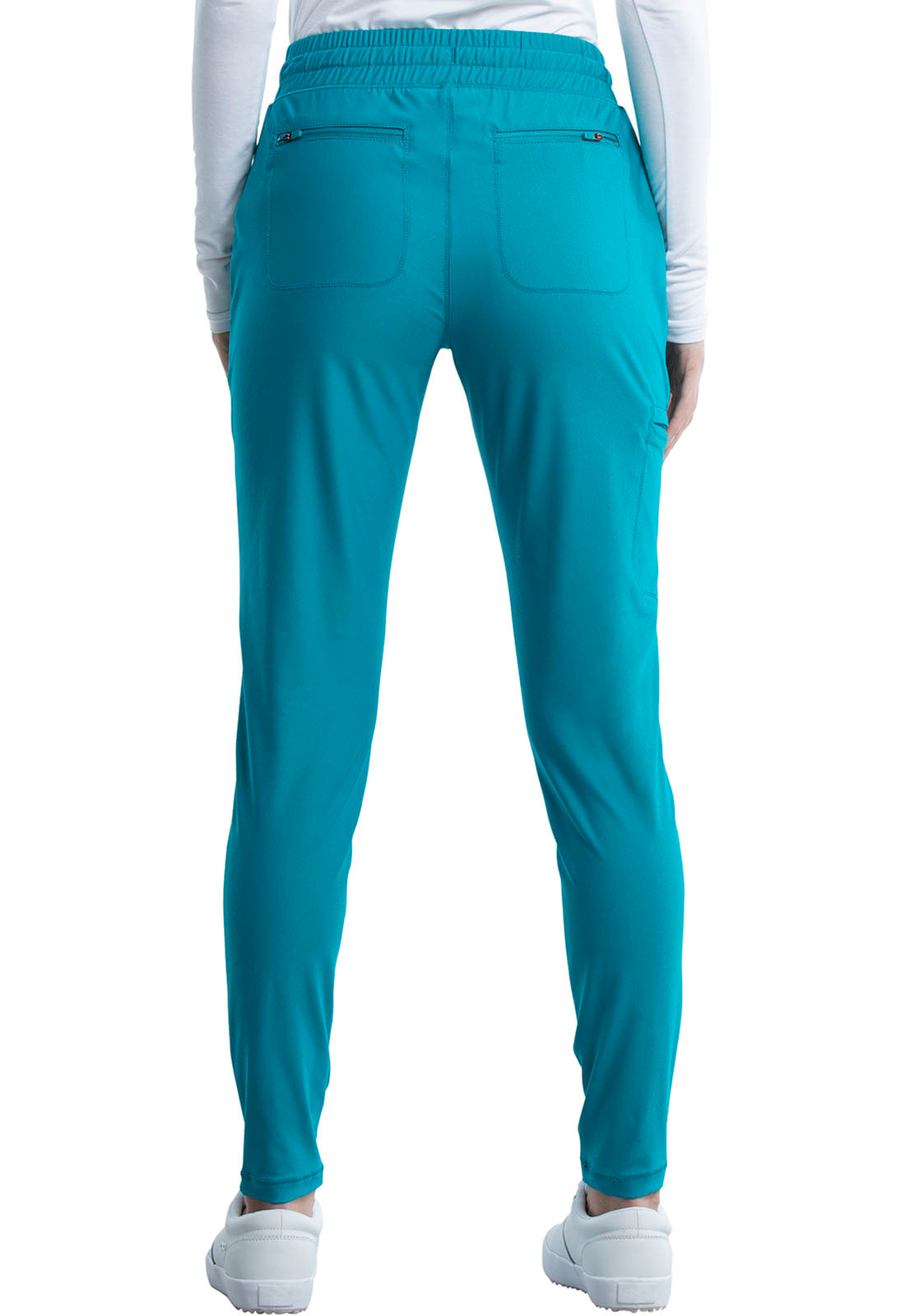 Women's Mid Rise Tapered Leg Drawstring Pant - Teal Blue