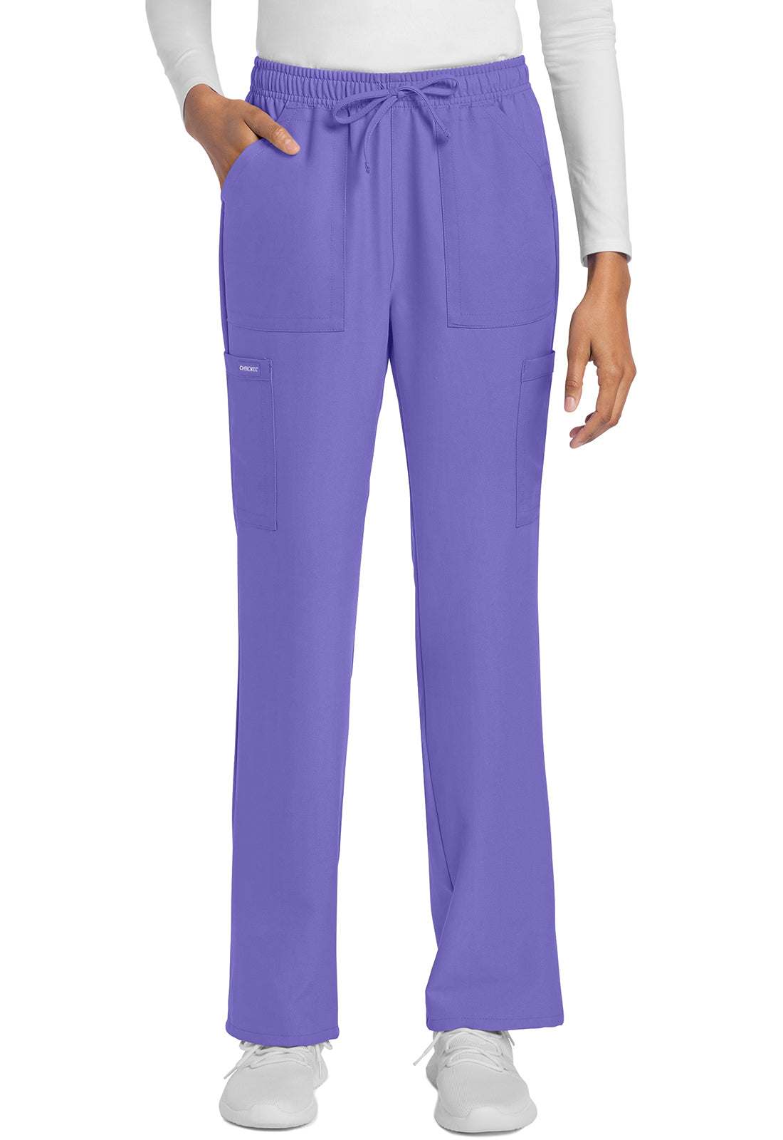 Women's Mid Rise Drawstring Trouser Cargo Pant - Electric Lavender