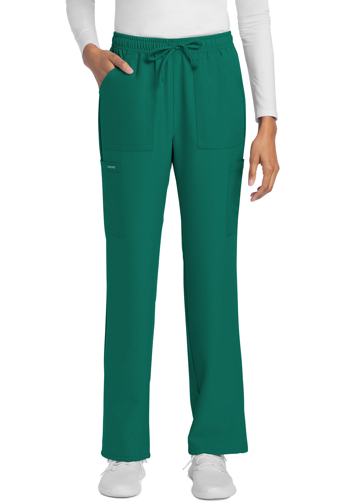 Women's Mid Rise Drawstring Trouser Cargo Pant - Hunter Green