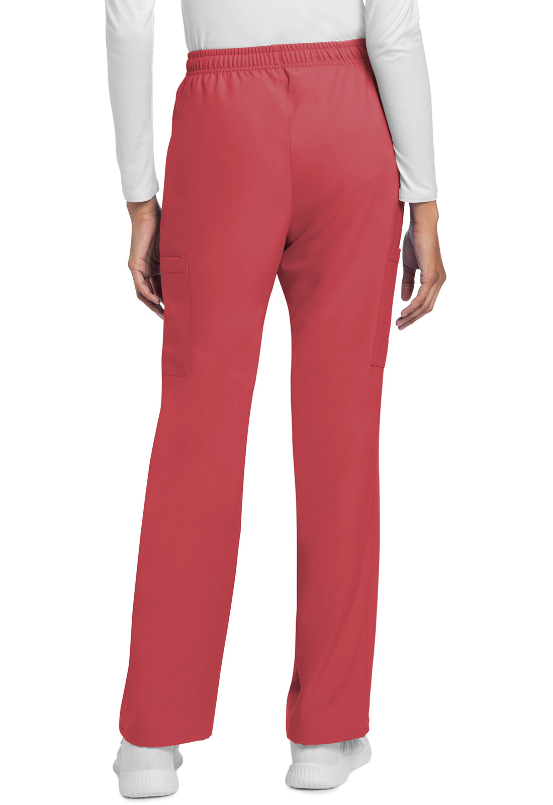 Women's Mid Rise Drawstring Trouser Cargo Pant - Spiced Coral