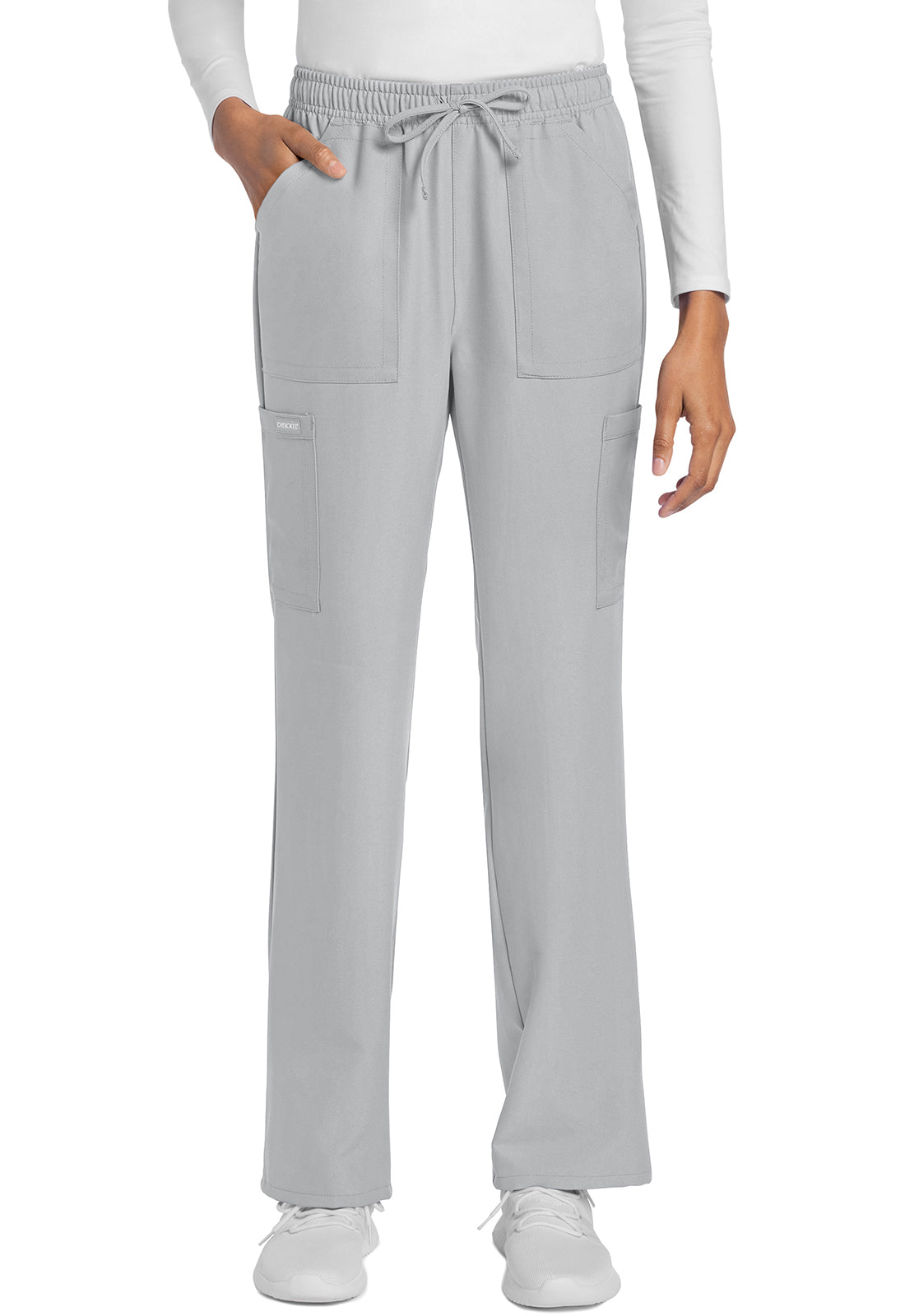 Women's Mid Rise Drawstring Trouser Cargo Pant - Grey