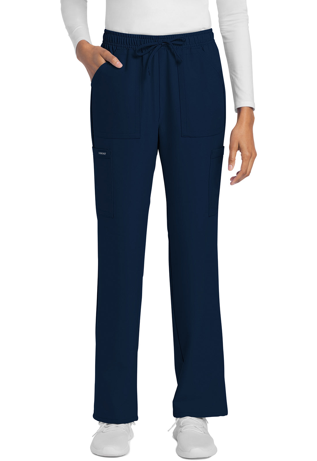 Women's Mid Rise Drawstring Trouser Cargo Pant - Navy