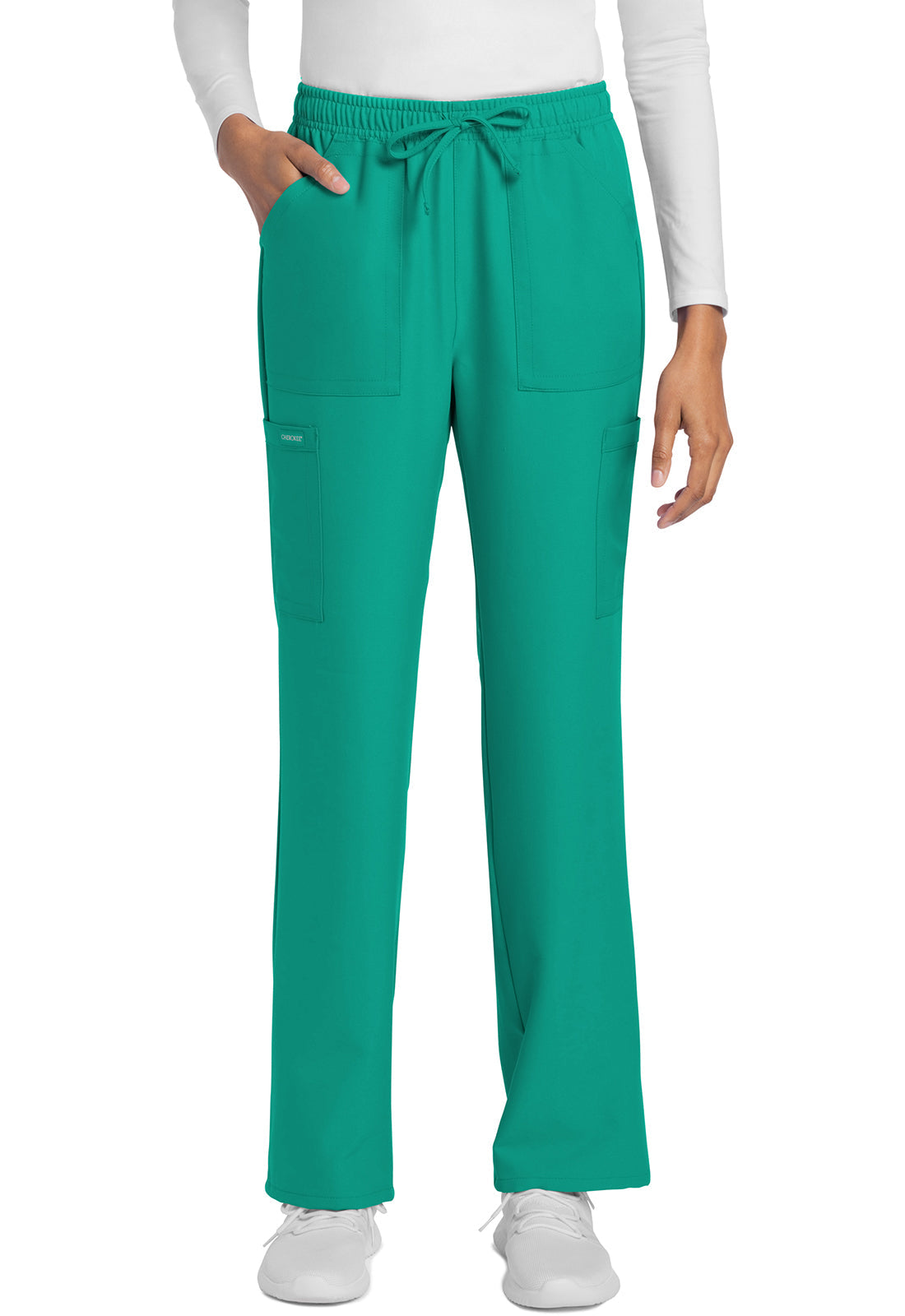 Women's Mid Rise Drawstring Trouser Cargo Pant - Teal Blue