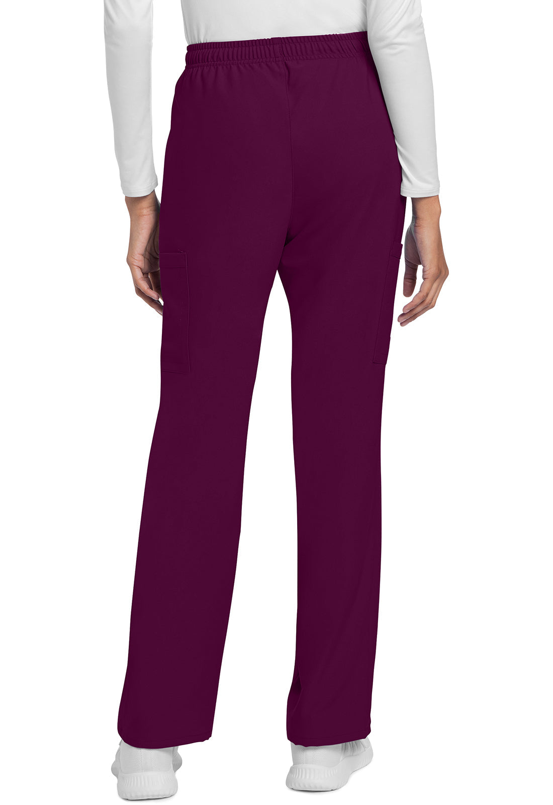 Women's Mid Rise Drawstring Trouser Cargo Pant - Wine