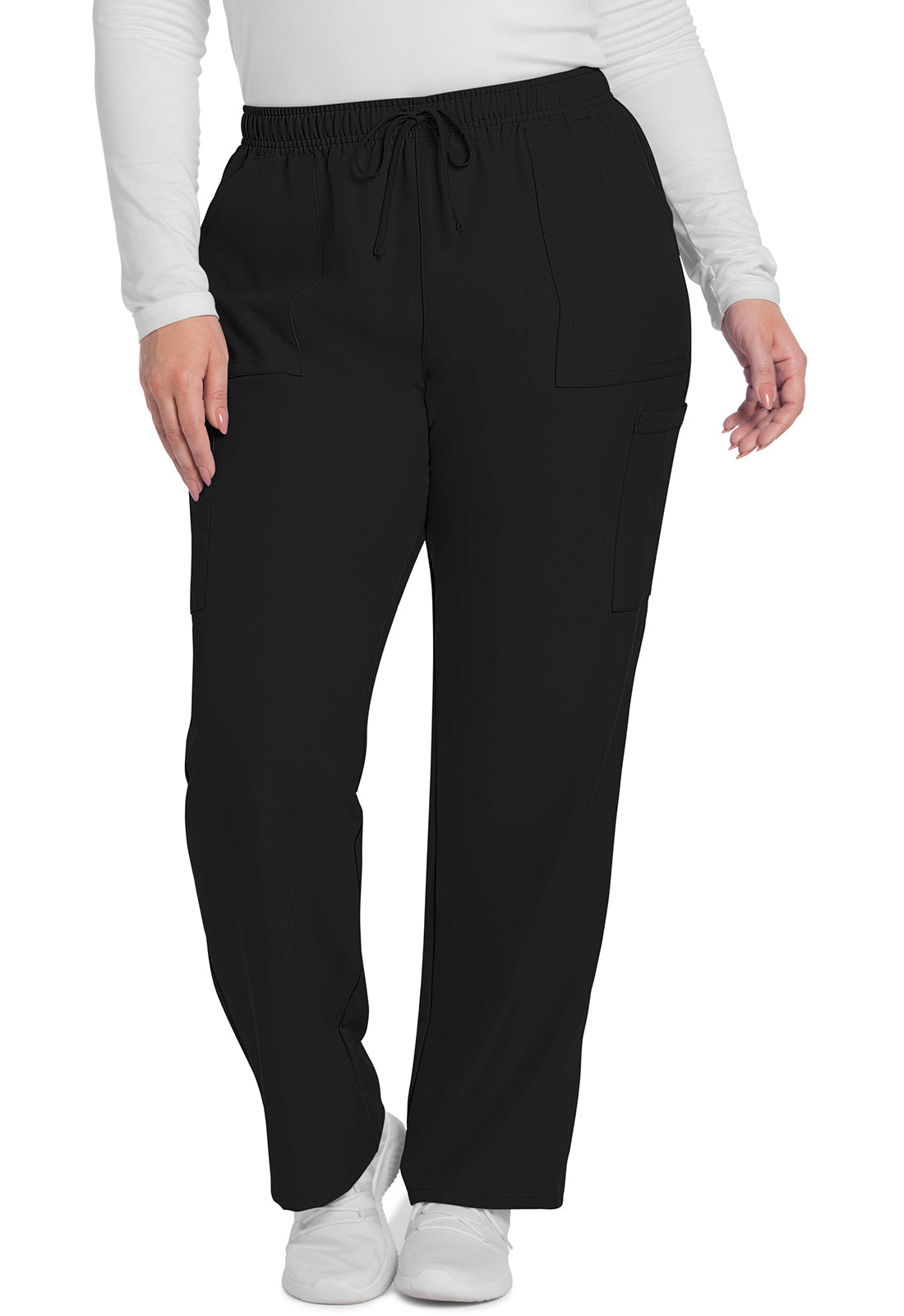 Women's Mid Rise Pull-on Slim Leg Cargo Pant - Black
