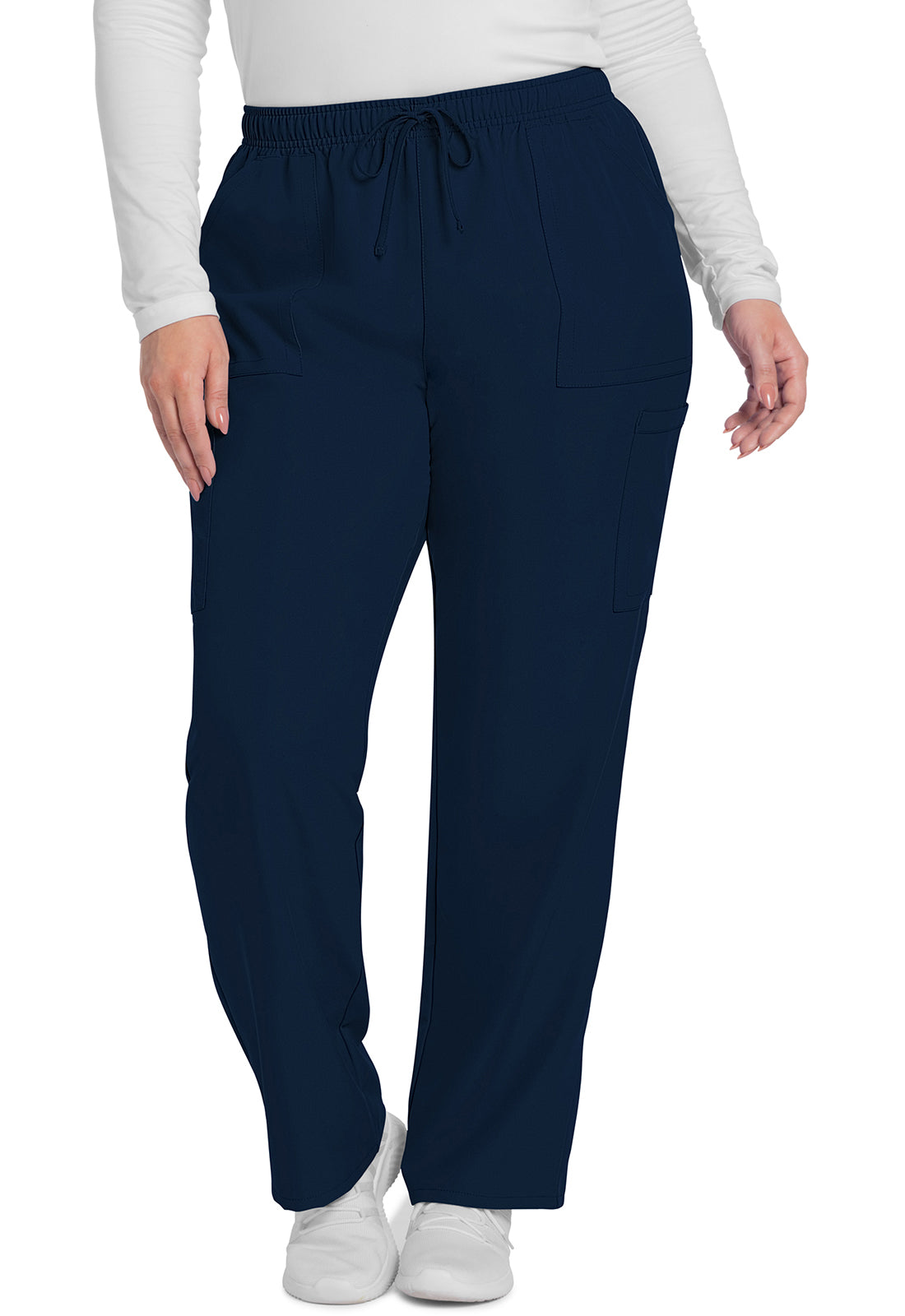 Women's Mid Rise Pull-on Slim Leg Cargo Pant - Navy